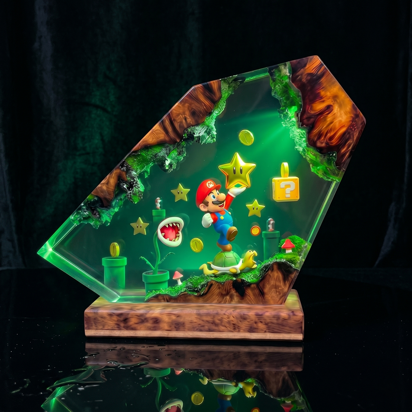 Super Pixel World™Lámpara de resina LED 3d